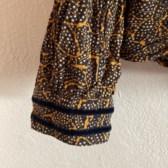 Hinge Blouse Gold and Navy M - Picture 7 of 10